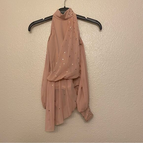 WEISSMAN Balera Dance Costume pink poet BLOUSON SLEEVE LEOTARD MT11546 child SC - Picture 2 of 9